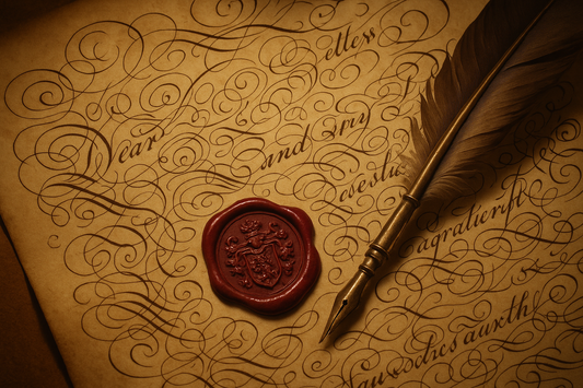 ornate letter with a wax seal